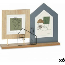 Gift Decor Фото рамка 2 фото дом Чёрный Коричневый Деревянный MDF (36 x 26 x 6 cm) (6 штук)