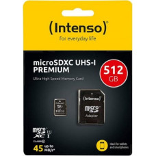 Intenso Mikro SD Atmiņas karte ar Adapteri INTENSO 3423493 512 GB 45 MB/s