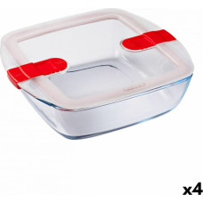 Pyrex Hermētiska Pusdienu Kastīte Pyrex Cook & Heat 25 x 22 x 7 cm 2,2 L Caurspīdīgs Stikls (4 gb.)