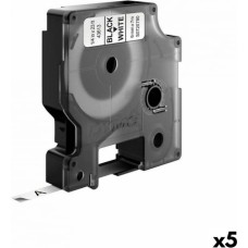 Dymo Laminēta lente iekārtu marķēšanai Dymo D1 43613 LabelManager™ Balts 6 mm Melns (5 gb.)