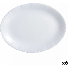 Luminarc Pasniegšanas Plate Luminarc Feston Ovāls Balts Stikls (Ø 33 cm) (6 gb.)