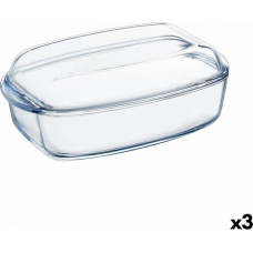 Pyrex Pasniegšanas Plate Pyrex Classic Ar vāku 4,5 L 38 x 22 x 11 cm Caurspīdīgs Stikls (3 gb.)