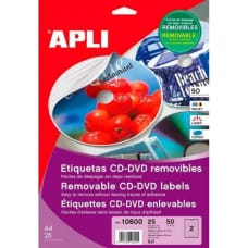 Apli Клеи / Этикетки Apli Ø 114 mm матовый CD/DVD Белый 25 Листья