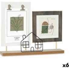 Gift Decor Фото рамка 2 фото дом Чёрный Коричневый Деревянный MDF (28 x 23,5 x 6 cm) (6 штук)