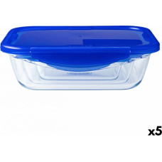 Pyrex Hermētiska Pusdienu Kastīte Pyrex Cook & Go Zils 1,7 L 24 x 18 cm Stikls (5 gb.)