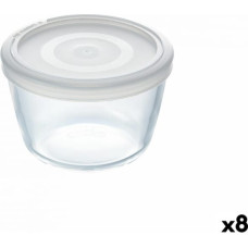 Pyrex Apaļa Pusdienu Kastīte ar Vāku Pyrex Cook & Freeze 12 x 12 x 9 cm 600 ml Caurspīdīgs Silikona Stikls (8 gb.)