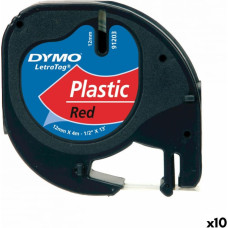 Dymo Laminēta lente iekārtu marķēšanai Dymo 91203 LetraTag® Sarkans Melns 12 mm (10 gb.)