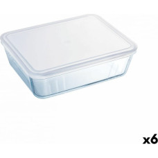 Pyrex Taisnstūra Pusdienu kastīte ar Vāku Pyrex Cook & Freeze 4,2 L 28 x 23 x 10 cm Caurspīdīgs Silikona Stikls (3 gb.)