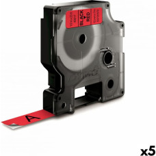 Dymo Laminēta lente iekārtu marķēšanai Dymo D1 45017 LabelManager™ Sarkans 12 mm Melns (5 gb.)
