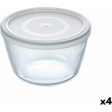 Pyrex Apaļa Pusdienu Kastīte ar Vāku Pyrex Cook & Freeze 1,1 L 15 x 15 x 10 cm Caurspīdīgs Silikona Stikls (4 gb.)