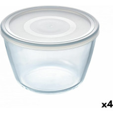 Pyrex Apaļa Pusdienu Kastīte ar Vāku Pyrex Cook & Freeze 1,6 L 17 x 17 x 12 cm Caurspīdīgs Silikona Stikls (4 gb.)