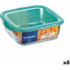 Luminarc Квадратная коробочка для завтраков с крышкой Luminarc Keep'n Lagon 760 ml 13 x 6 cm бирюзовый Cтекло (6 штук)