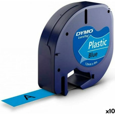 Dymo Laminēta lente iekārtu marķēšanai Dymo 91205 LetraTag® Melns Zils 12 mm (10 gb.)