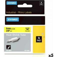 Dymo Siltuma saraušanās cauruļu komplekts Rhino Dymo ID1-9 9 x 1,5 mm Melns Dzeltens (5 gb.)