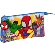 Spiderman Trīsvietīgs futrālis Spiderman Team up Zils (22 x 12 x 3 cm)