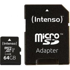 Intenso Mikro SD Atmiņas karte ar Adapteri INTENSO 34234 UHS-I XC Premium Melns