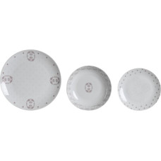 Dkd Home Decor Pusdienas Aprīkojuma Komplekts DKD Home Decor Porcelāns Rozā Balts 27 x 27 x 3 cm 18 Daudzums