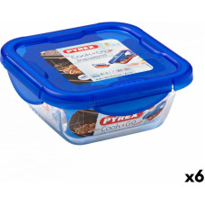 Pyrex Герметичная коробочка для завтрака Pyrex Cook & Go 16,7 x 16,7 x 7 cm Синий 850 ml Cтекло (6 штук)