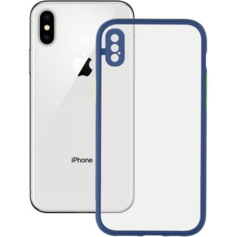 Ksix Pārvietojams Pārsegs iPhone X , XS KSIX Duo Soft Zils