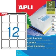 Apli Этикетки для принтера Apli 100 Листья 63,5 x 72 mm