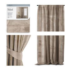 CURT/AH/VELVET/PLEAT/BEIGE/140X270/1PC