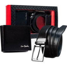 Pierre Cardin Подарочный набор: мужской кожаный кошелек и ремень -