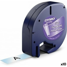 Dymo Ламинированная лента для фломастеров Dymo 12267 12 mm x 4 m Прозрачный Пластик Чёрный (10 штук)