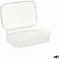 Kinvara Uzglabāšanas Kaste ar Vāku Balts Caurspīdīgs Plastmasa 21,5 x 8,5 x 15 cm (12 gb.)