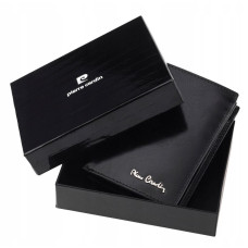 Pierre Cardin Мужской минималистичный кошелек из натуральной кожи черного цвета -