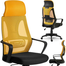 Sofotel Fotel biurowy z mikrosiatką Praga - żółty
