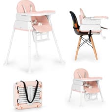 3-in-1 saliekams bērnu barošanas krēsls rozā krāsā
