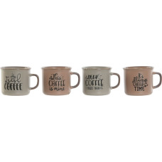 Home Esprit Набор из 4 кружек Mug Home ESPRIT Синий Розовый Керамика