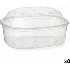 Leknes Прямоугольная коробочка для завтрака с крышкой Прозрачный полипропилен 1,5 L 18 x 10,5 x 21,5 cm (8 штук)