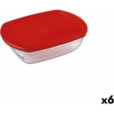 Ô Cuisine Taisnstūra Pusdienu kastīte ar Vāku Ô Cuisine Cook & Store Sarkans 400 ml 17 x 10 x 5 cm Silikona Stikls (6 gb.)