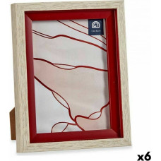 Gift Decor Фото рамка 17 x 2 x 21,8 cm Стеклянный Красный Деревянный Коричневый Пластик (6 штук)