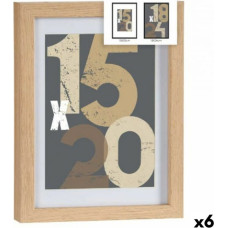 Gift Decor Настенные фоторамки Натуральный Cтекло Деревянный MDF 20,5 x 2,5 x 26,5 cm (6 штук)