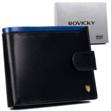 Rovicky Мужской кожаный кошелек с карманом для регистрационной карточки -