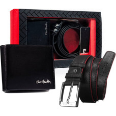 Pierre Cardin Подарочный набор: кожаный кошелек и мужской ремень -