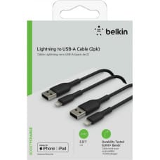 Belkin USB uz Lightning Kabelis Belkin CAA001BT1MBK2PK 1 m Melns (2 gb.)