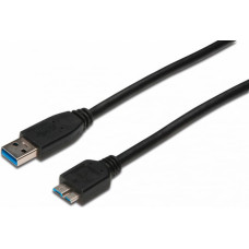 Digitus Универсальный кабель USB-MicroUSB Digitus AK-300117-003-S Чёрный 25 cm