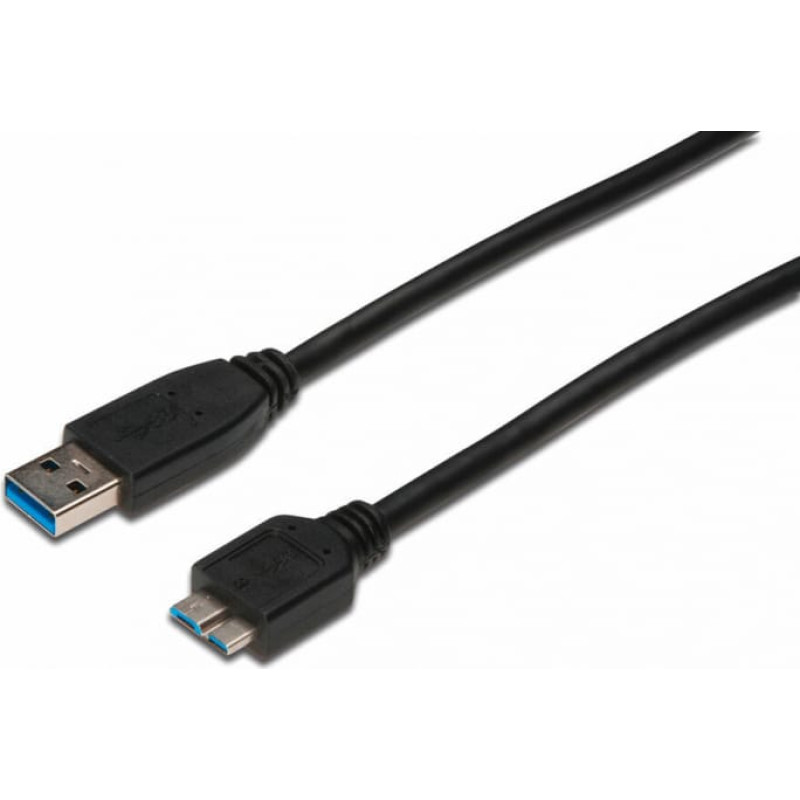 Digitus USB to mikro USB kabelis Digitus AK-300117-003-S Melns 25 cm