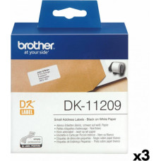 Brother Printera birkas Brother DK-11209 62 x 29 mm Melns/Balts (3 gb.)