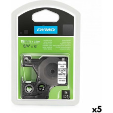 Dymo Термотрансферная лента Dymo D1 16958 19 mm x 3,5 m Чёрный Белый Нейлон (5 штук)