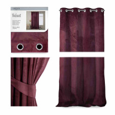 CURT/AH/VELVET/EYELETS/BURGUNDY/140X270/1PC