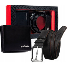 Pierre Cardin Подарочный набор: кожаный кошелек и мужской ремень из натуральной кожи -