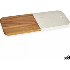 Kinvara Разделочная доска Белый Мрамор древесина акации 18 x 1,5 x 38 cm (8 штук)