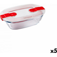 Pyrex Hermētiska Pusdienu Kastīte Pyrex Cook & Heat Taisnstūra 400 ml 17 x 10 x 5 cm Caurspīdīgs Stikls (5 gb.)