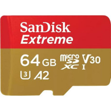 Sandisk Mikro SD Atmiņas karte ar Adapteri SanDisk Extreme 64 GB