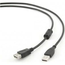 Gembird удлинительный USB-кабель GEMBIRD 3m USB 2.0 A M/FM Чёрный 3 m