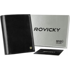 Rovicky Классический мужской кошелек из натуральной кожи с местом для регистрационной карточки, RFID -